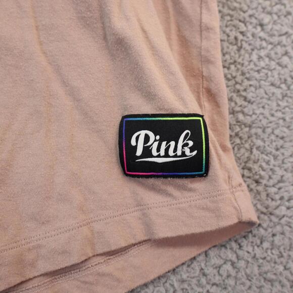 PINK Sequins Logo Scoop Neck Sleeveless Muscle TankTop Large - Picture 6 of 11